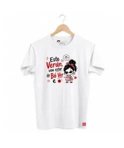 Camiseta galega modelo unisex corte recto co deseño Este verán vou estar de bó ver