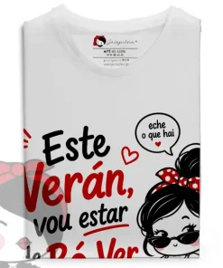 Camiseta este verán estou de bó ver e punto