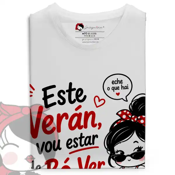 Camiseta este verán estou de bó ver e punto