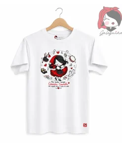 Camiseta Carmiña Carmela de Galeguiña unisex con ilustración original gallega MODELO UNISEX
